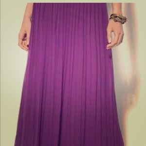 Sabine purple pleated maxi skirt